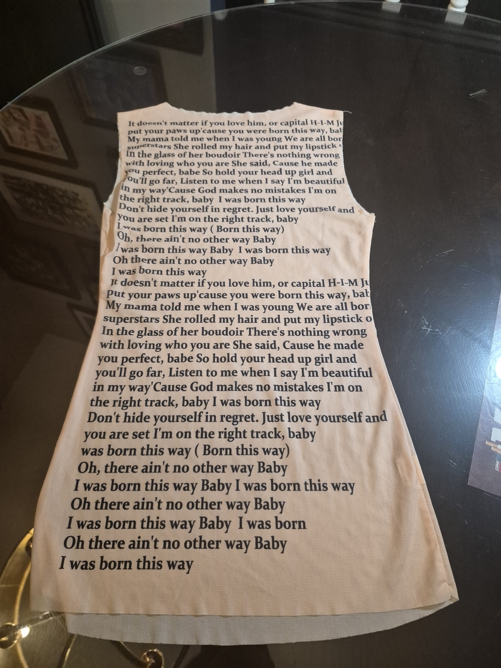 Sheer unique womens top size small I WAS BORN THIS WAY